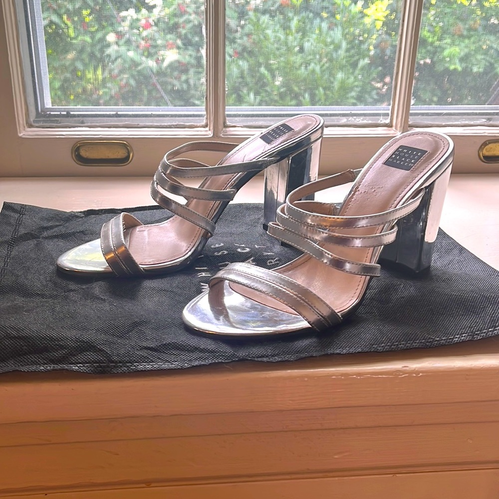 White House black market silver shoes.